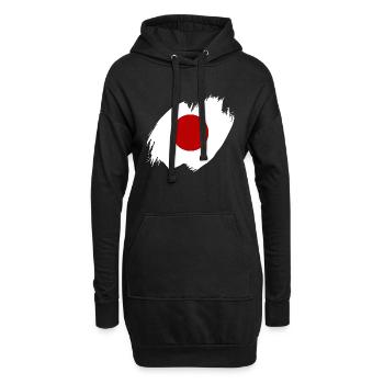 Japan Flagge Used Look Nihon Japanische Fahne - Hoodie-Kleid - Schwarz - Vorne
