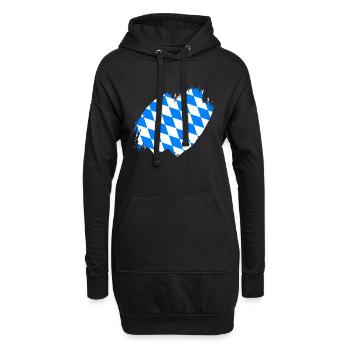 Bayern Flagge Used Look Bayerische Fahne Vintage - Hoodie-Kleid - Schwarz - Vorne