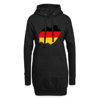 Deutschland Flagge Deutsche Fahne Used Look Heimat - Hoodie-Kleid - Schwarz - Vorne