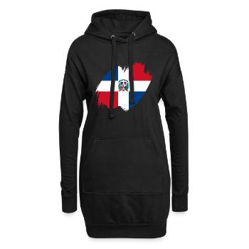 République dominicaine Drapeau Dom Rep Flag Trip - Sweat-shirt à capuche long Femme - noir - Devant