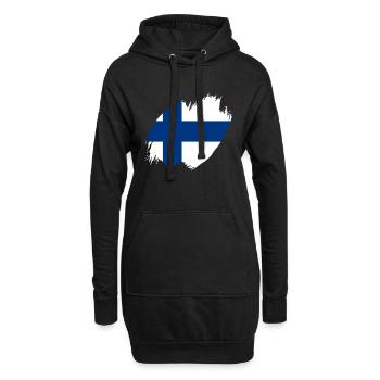 Finnland Flagge Suomi Finnische Fahne Used Look - Hoodie-Kleid - Schwarz - Vorne