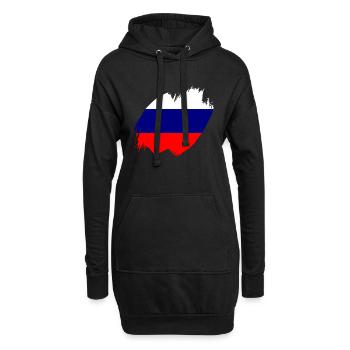 Drapeau de russie Vintage Drapeau russe d’occasion Look - Sweat-shirt à capuche long Femme - noir - Devant