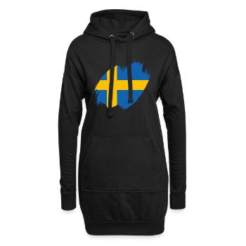 Suède Drapeau Scandinavie Drapeau suédois - Sweat-shirt à capuche long Femme - noir - Devant
