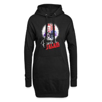 Vache d'hérens, eringer, drapeau du Valais - Sweat-shirt à capuche long Femme - noir - Devant