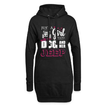 Just a Girl In Love With Her Dog and Her Jeeps - Hoodie-Kleid - Schwarz - Vorne