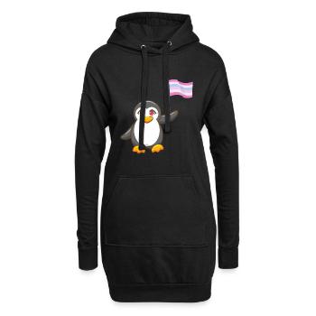 Gay Pride Antarctique Animal Penguin Intersexuel LGBT - Sweat-shirt à capuche long Femme - noir - Devant