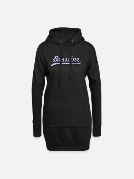 Bassline / Dubstep / Techno / Bass - Hoodie-Kleid - Schwarz