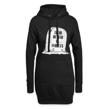 Il vaut mieux qu’il y ait des furets pierre tombale - Sweat-shirt à capuche long Femme - noir - Devant