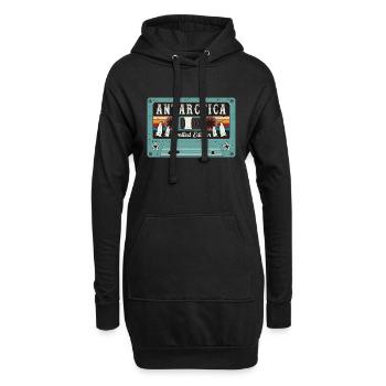 Vintage Antarctica with Penguin - Hoodie Dress - black - Front