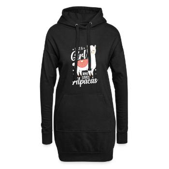 Just A Girl Who Loves Alpacas Lustig Alpaka Lama - Hoodie-Kleid - Schwarz - Vorne