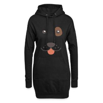 Hund Lustige Bloodhound - Hoodie-Kleid - Schwarz - Vorne