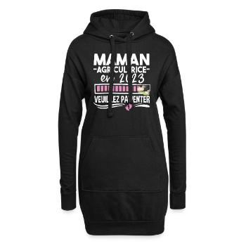 2023 Maman Agricultrice Agriculture Naissance - Sweat-shirt à capuche long Femme - noir - Devant