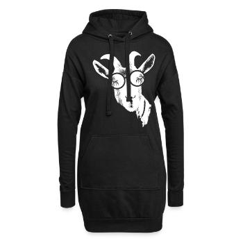 Ziege Tierliebhaber Naturfans Sonnenbrille Ziegenl - Hoodie-Kleid - Schwarz - Vorne