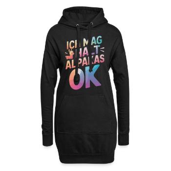 Alpaga lama alpaga animal - Sweat-shirt à capuche long Femme - noir - Devant