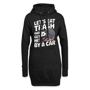 Opossum Possum Tier - Hoodie-Kleid - Schwarz - Vorne