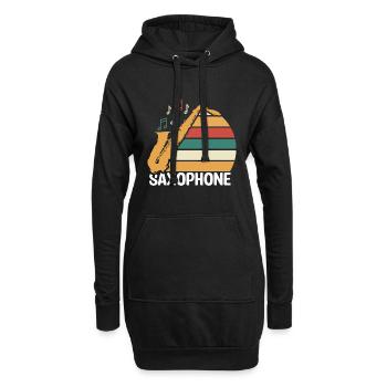 Saxophone Jazz - Hoodie-Kleid - Schwarz - Vorne