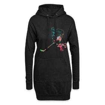 Eishockey - Hoodie-Kleid - Schwarz - Vorne