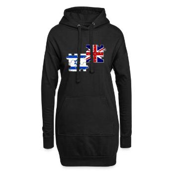 Israël Drapeau britannique Israélien Britannique - Sweat-shirt à capuche long Femme - noir - Devant