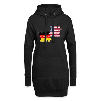 Deutschland USA Flagge Amerikanisch Deutsch - Hoodie-Kleid - Schwarz - Vorne