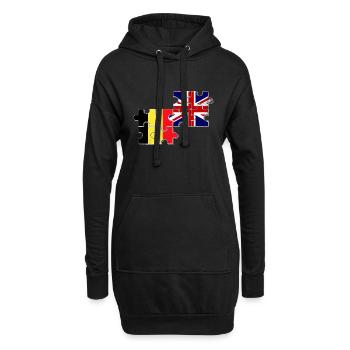Belgium Great Britain Flag Belgian British - Hoodie Dress - black - Front