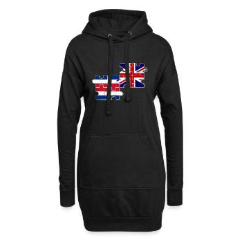 Costa Rica Drapeau de la Grande-Bretagne - Sweat-shirt à capuche long Femme - noir - Devant
