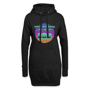 Leben in den 80s - Hoodie-Kleid - Schwarz - Vorne