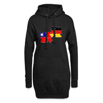 Taiwan Deutschland Flagge - Hoodie-Kleid - Schwarz - Vorne