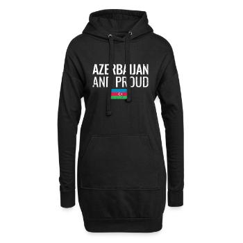 Azerbaijan And Proud Aserbaidschan Flagge - Hoodie-Kleid - Schwarz - Vorne