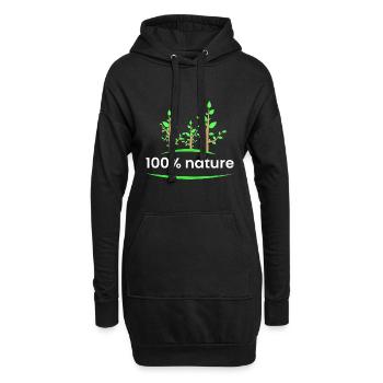 100% nature - Sweat-shirt à capuche long Femme - noir - Devant