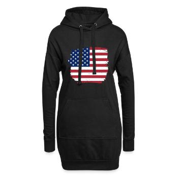 États-Unis Amérique - Sweat-shirt à capuche long Femme - noir - Devant