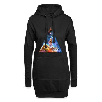 Weltraum Nebel Kosmos Galaxie Universum Weltall - Hoodie-Kleid - Schwarz - Vorne