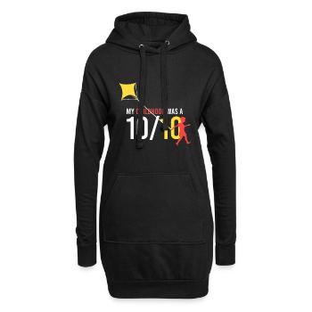 meine Kindheit war eine 10/10 - Hoodie-Kleid - Schwarz - Vorne