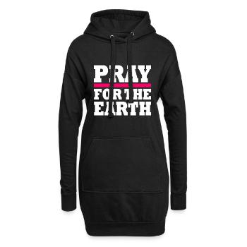 Pray for the earth - Sweat-shirt à capuche long Femme - noir - Devant
