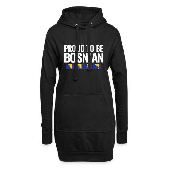 Proud To Be Bosnian Bosnien Balkan Bosnisch - Hoodie-Kleid - Schwarz - Vorne