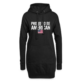 Fier d’être américain DRAPEAU AMÉRICAIN - Sweat-shirt à capuche long Femme - noir - Devant