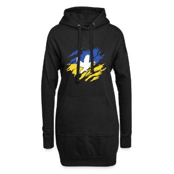 Friedenstaube Ukraine - Hoodie-Kleid - Schwarz - Vorne