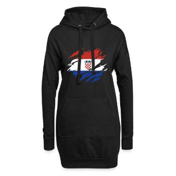 Kroatien Flagge - Hoodie-Kleid - Schwarz - Vorne
