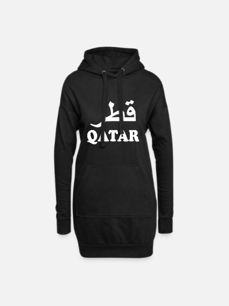 Qatar - Hoodie-Kleid - Schwarz