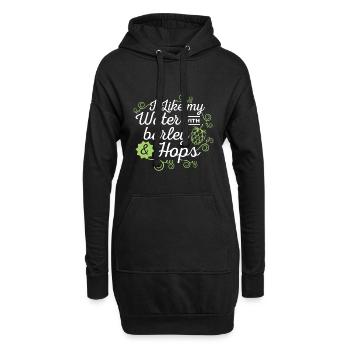 Bierliebhaber Ich mag mein Wasser mit Gerste und Hopfen - Hoodie-Kleid - Schwarz - Vorne