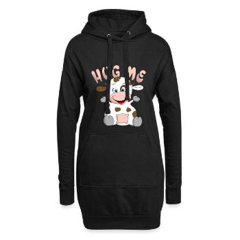 Hug me Kuh - Hoodie-Kleid - Schwarz - Vorne