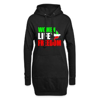 Women life freedom - Sweat-shirt à capuche long Femme - noir - Devant