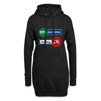 1% Tuning 99% Kontrollen - Hoodie-Kleid - Schwarz - Vorne