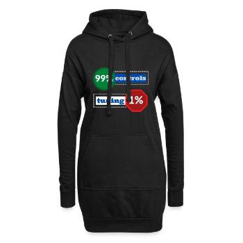 1% Abstimmung 99% Kontrollen - Hoodie-Kleid - Schwarz - Vorne