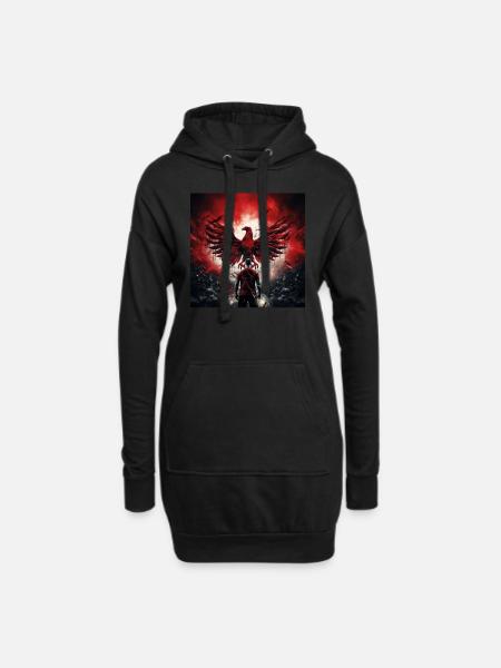 Adler - Hoodie-Kleid - Schwarz