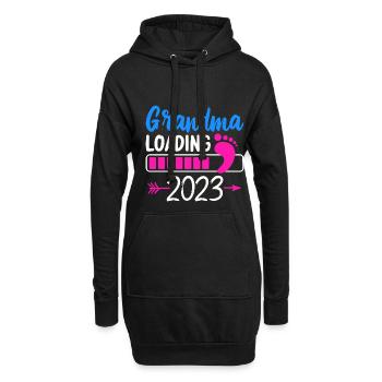 2023 Oma Loading Werdende Oma Großmutter - Hoodie-Kleid - Schwarz - Vorne