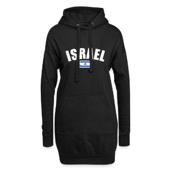 Israël Vintage Drapeau Israélien - Sweat-shirt à capuche long Femme - noir - Devant