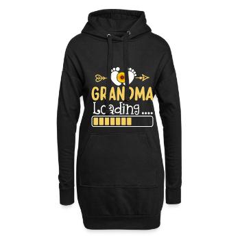 Werdende Oma, Endlich werde ich eine Oma - Hoodie-Kleid - Schwarz - Vorne