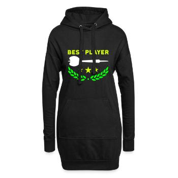 Best player (Dartpfeil, drei Sterne, Lorbeerkranz) - Hoodie-Kleid - Schwarz - Vorne