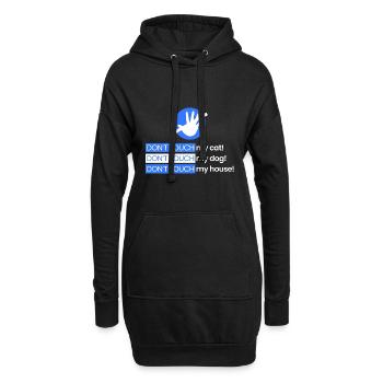 Ne touche pas mon chat, mon chien, ma maison - Sweat-shirt à capuche long Femme - noir - Devant