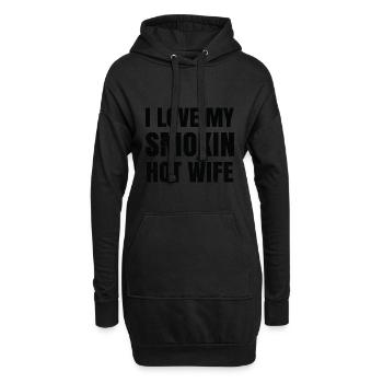 Lustige Männer Kleidung Geschenk für ihn Ehemann Ich liebe meine - Hoodie-Kleid - Schwarz - Vorne